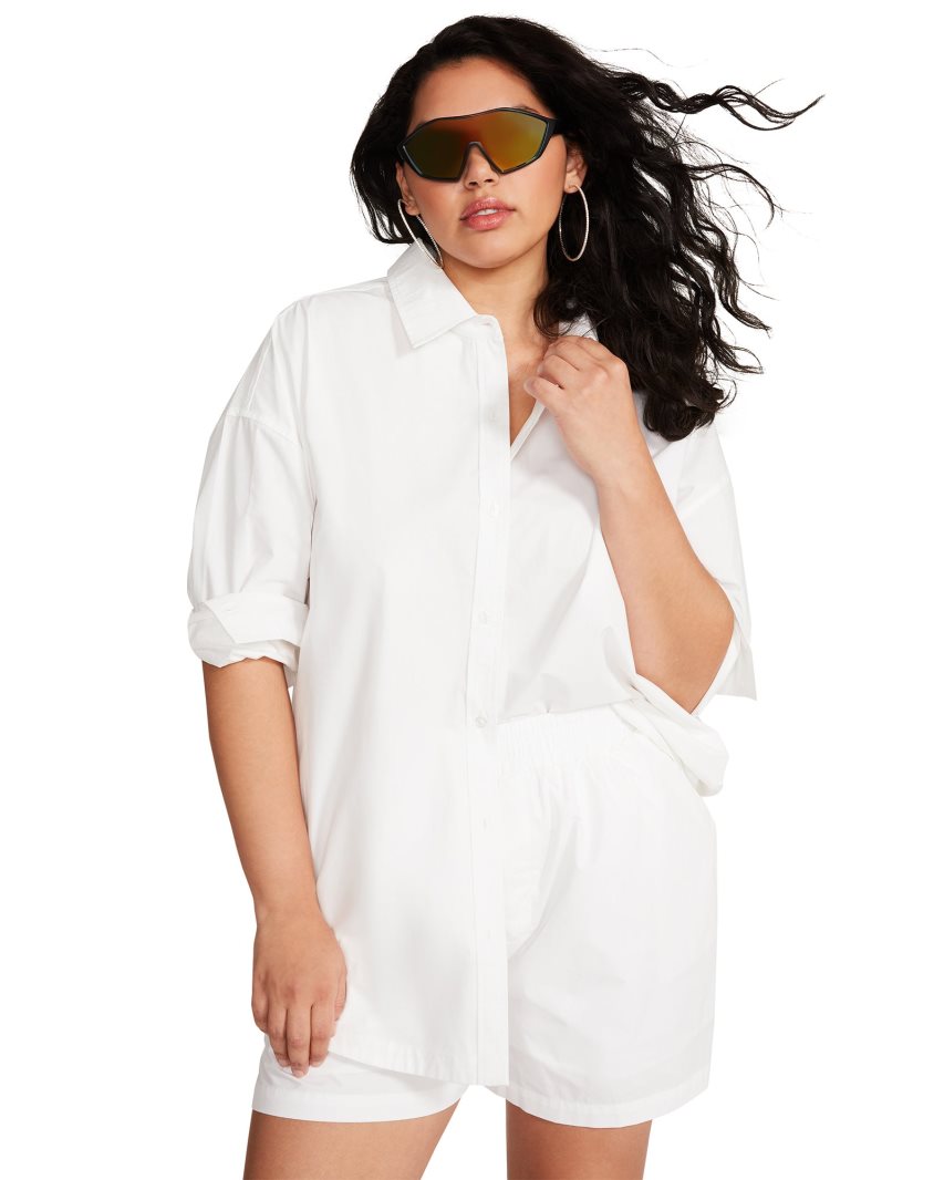 White Steve Madden Poppy Top Women's Shirts | PH 7820GSQ